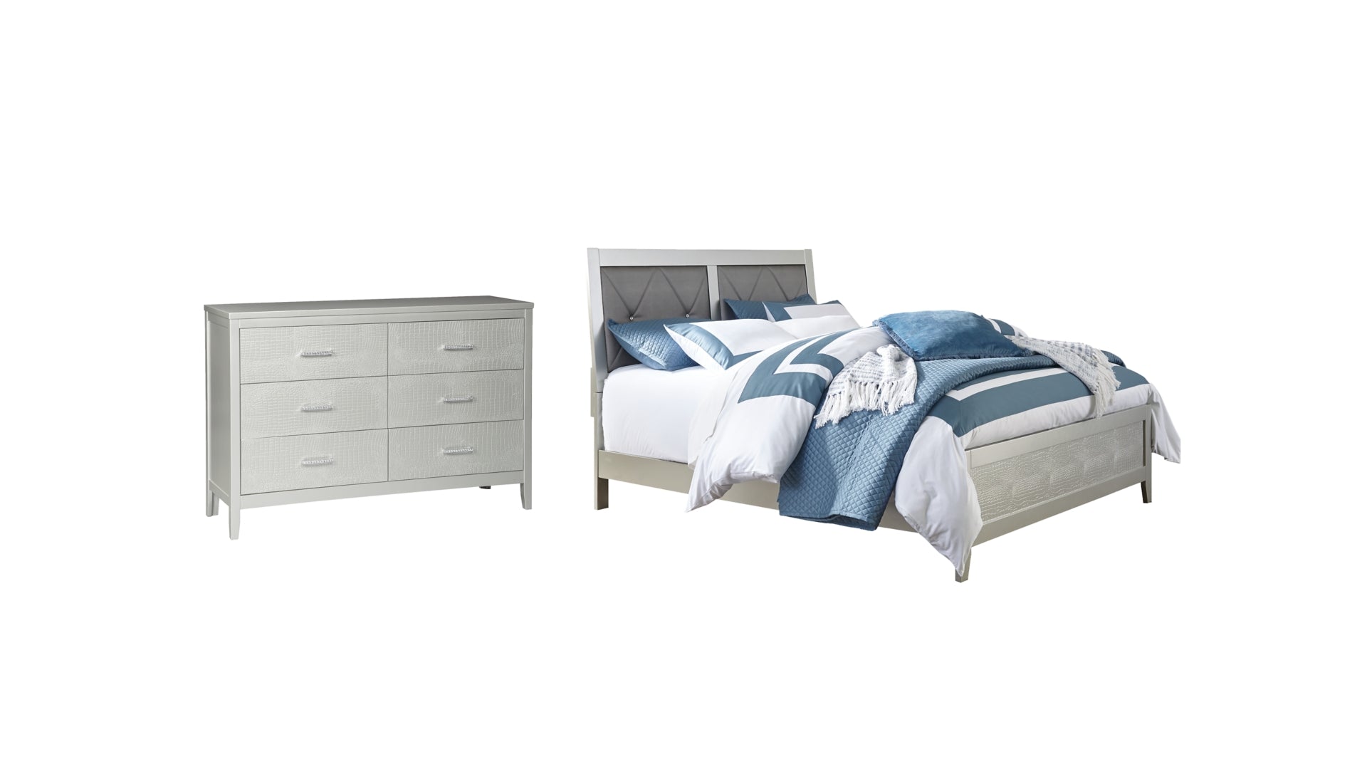 Olivet Queen Panel Bed with Dresser