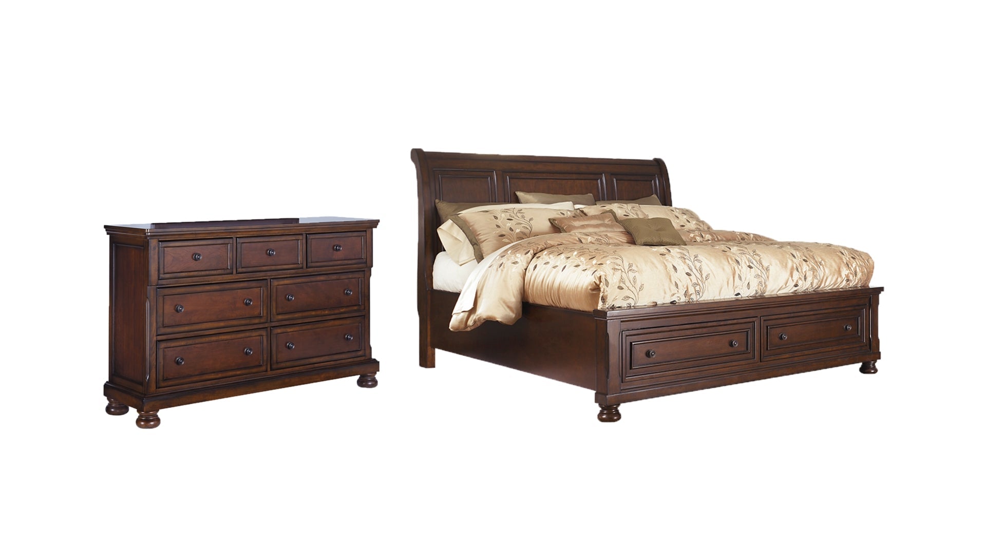 Porter Queen Sleigh Bed with Dresser