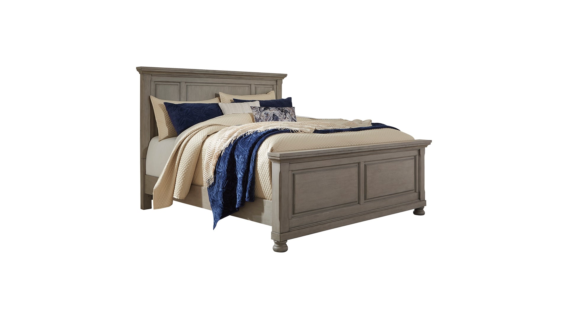 Lettner Queen Panel Bed with Mirrored Dresser, Chest and Nightstand