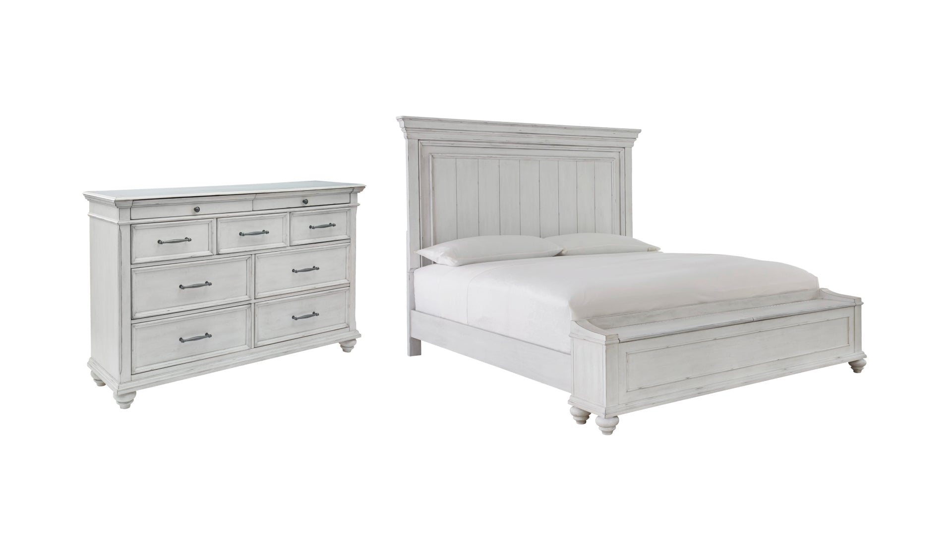 Kanwyn King Panel Bed with Storage with Dresser