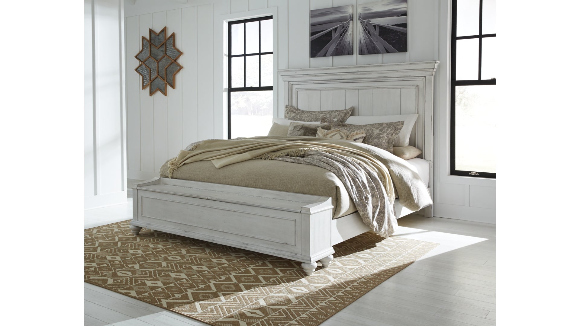 Kanwyn King Panel Bed with Storage with Dresser