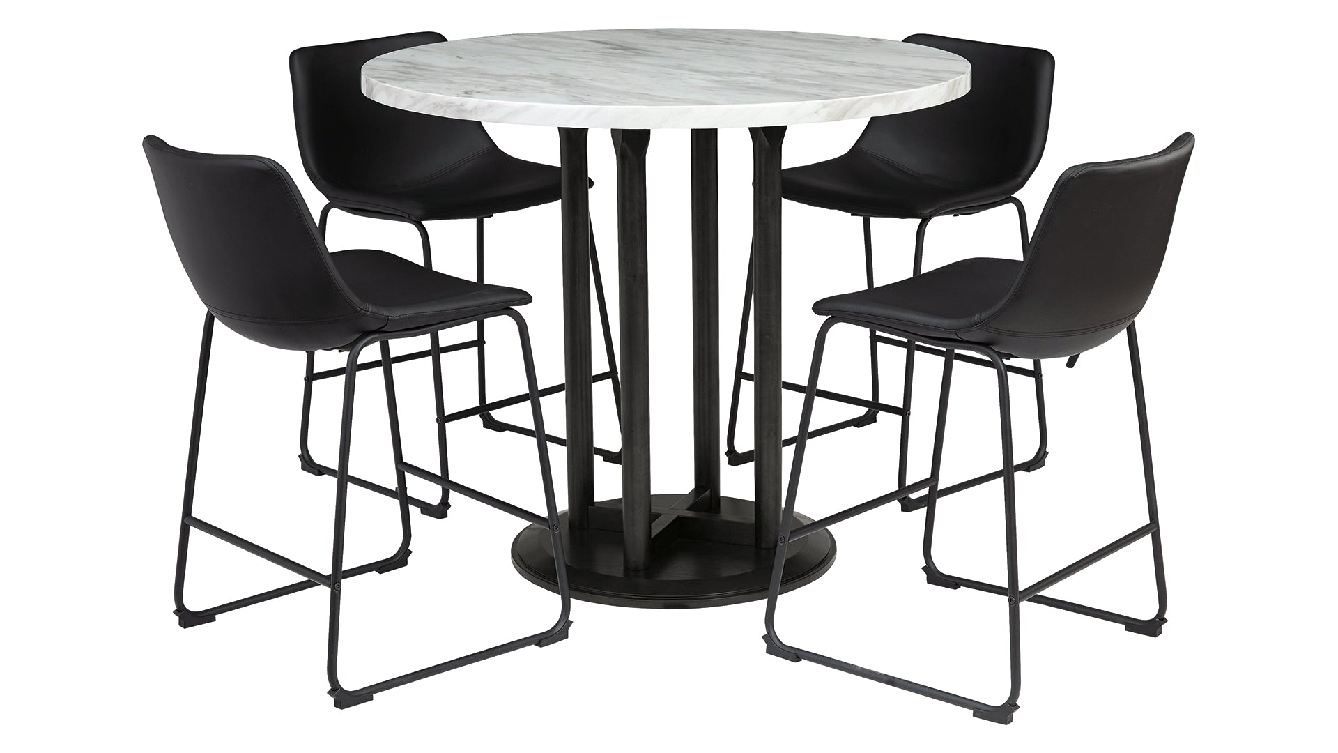 Centiar Counter Height Dining Table and 4 Barstools