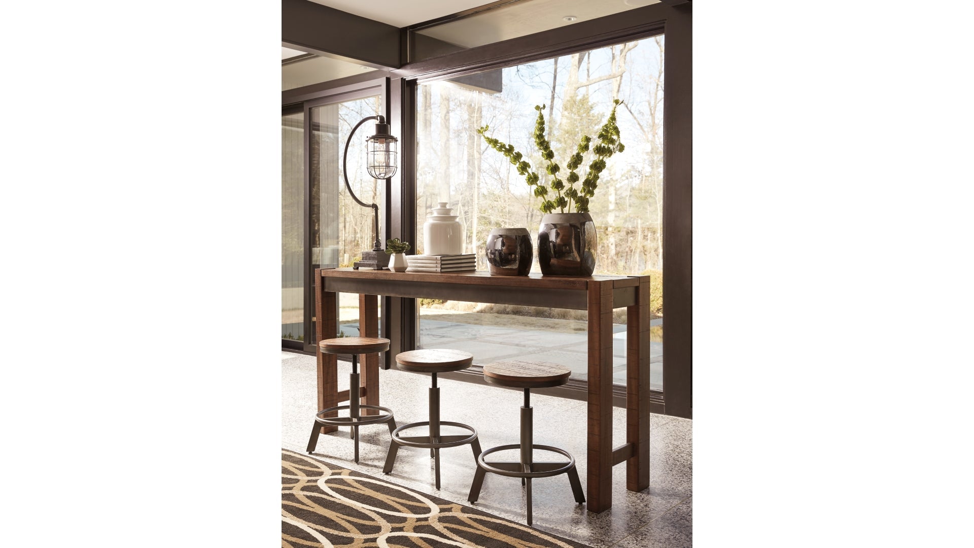 Torjin Counter Height Dining Table and 4 Barstools