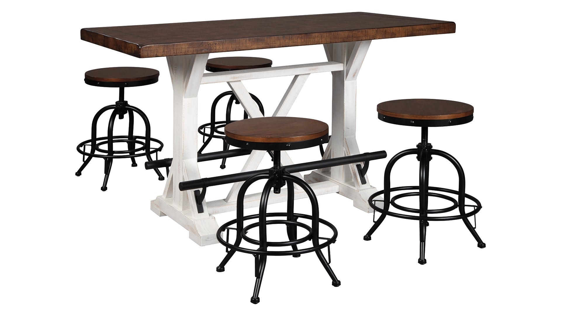 Valebeck Counter Height Dining Table and 4 Barstools